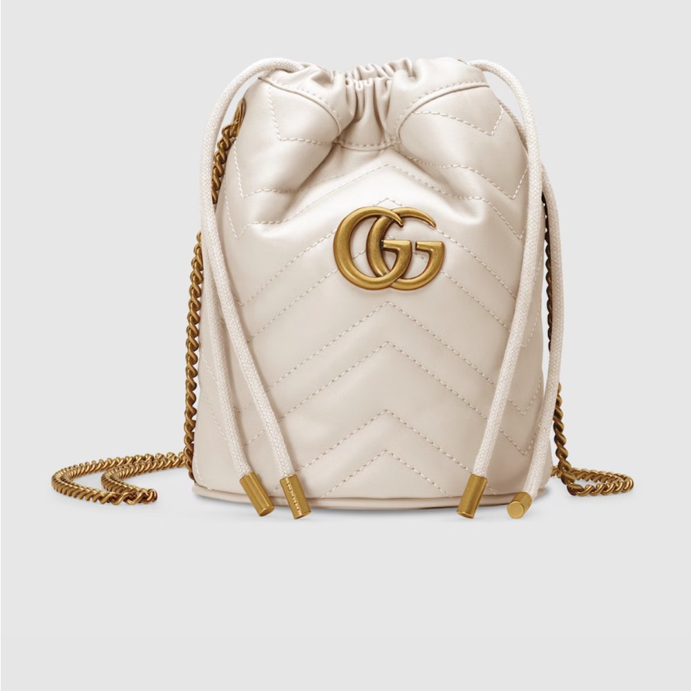 Gucci Cream Drawstring Bag